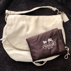 Coach White Leather Hobo Crossbody Bag